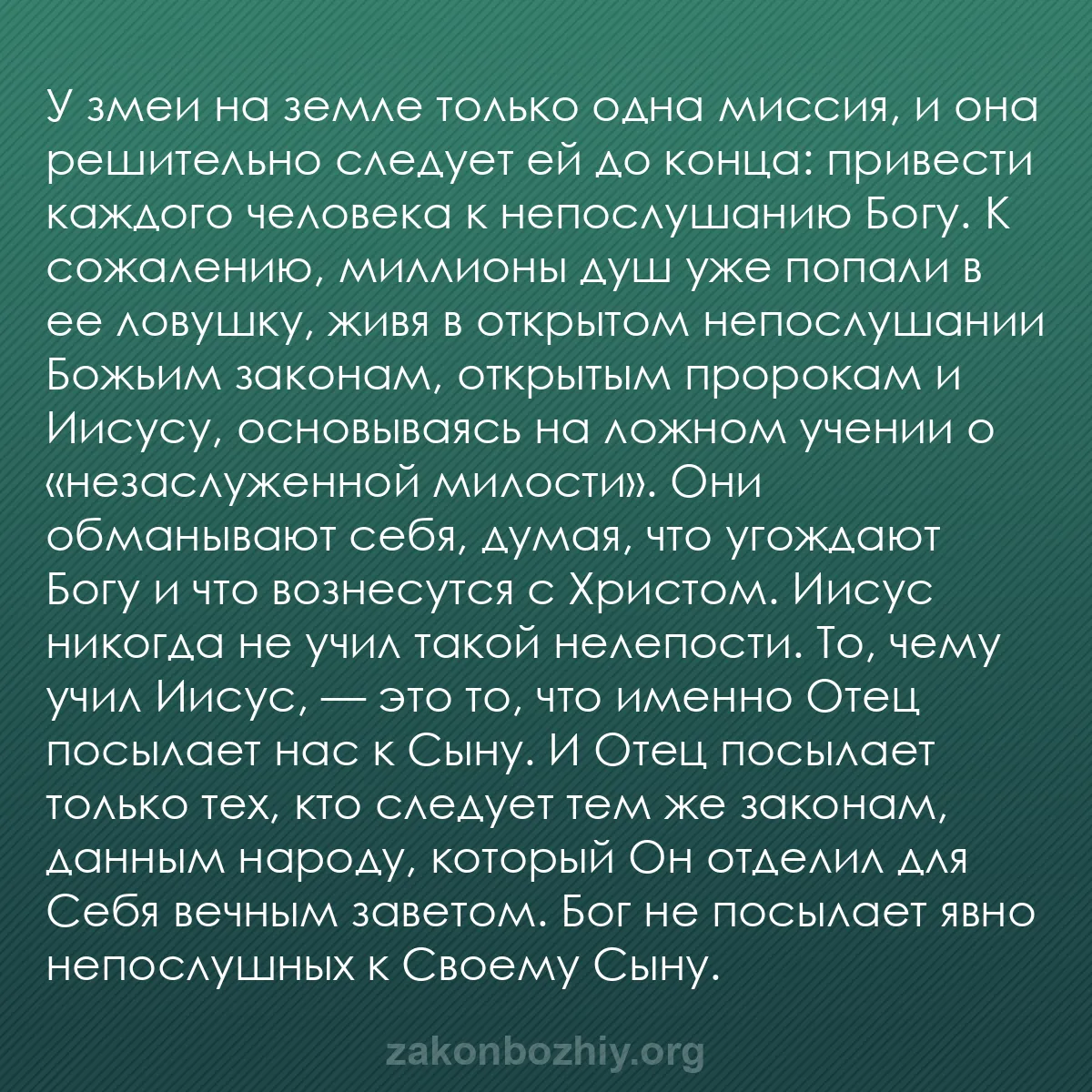 b0060 - Пост о Законе Божьем: У змеи на земле только одна миссия, и она решительно следует...